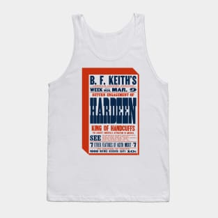 King of Handcuffs Hardeen Houdini Letterset Poster Tank Top